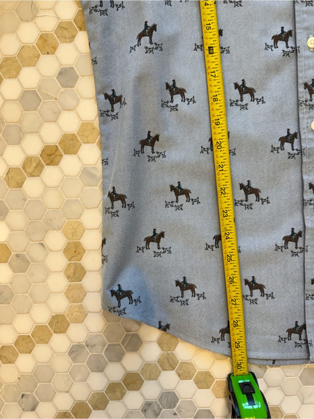 Ralph Lauren Light Blue Horse-Print Button-Down Shirt Size Medium - Picture 12 of 12